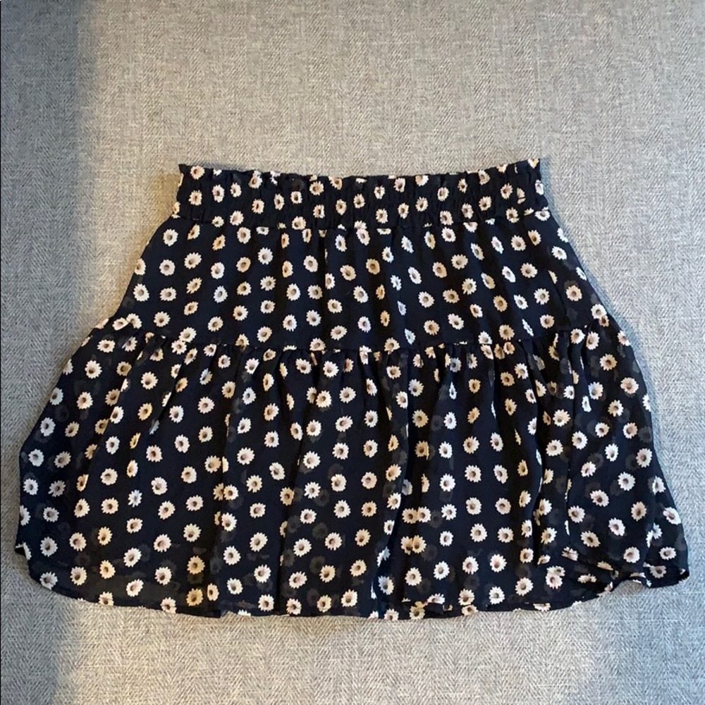 B Jewel Black Floral Ruffled Skirt